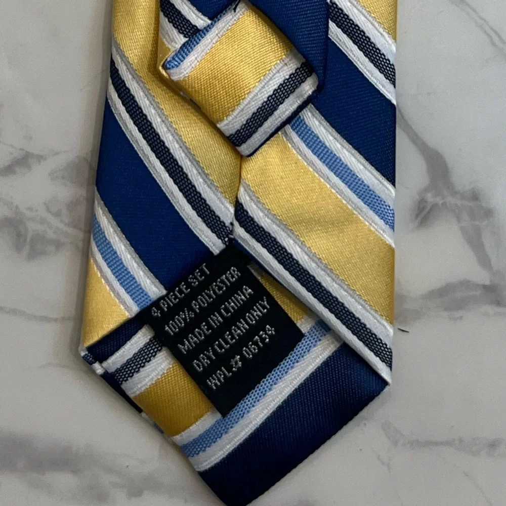 Kohl's Yellow and Blue Striped Kids Tie